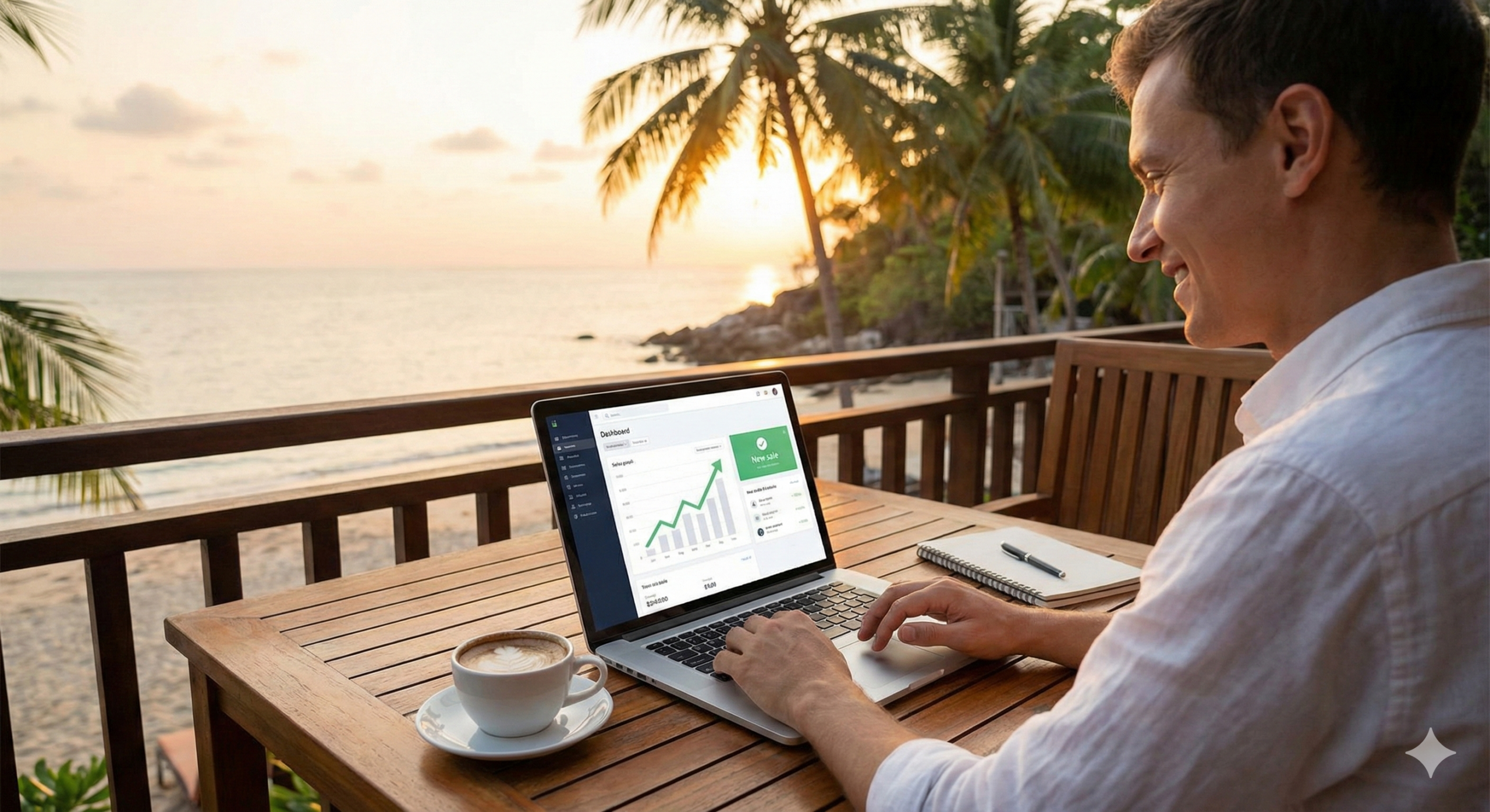 Homem analisando resultados de marketing digital no computador